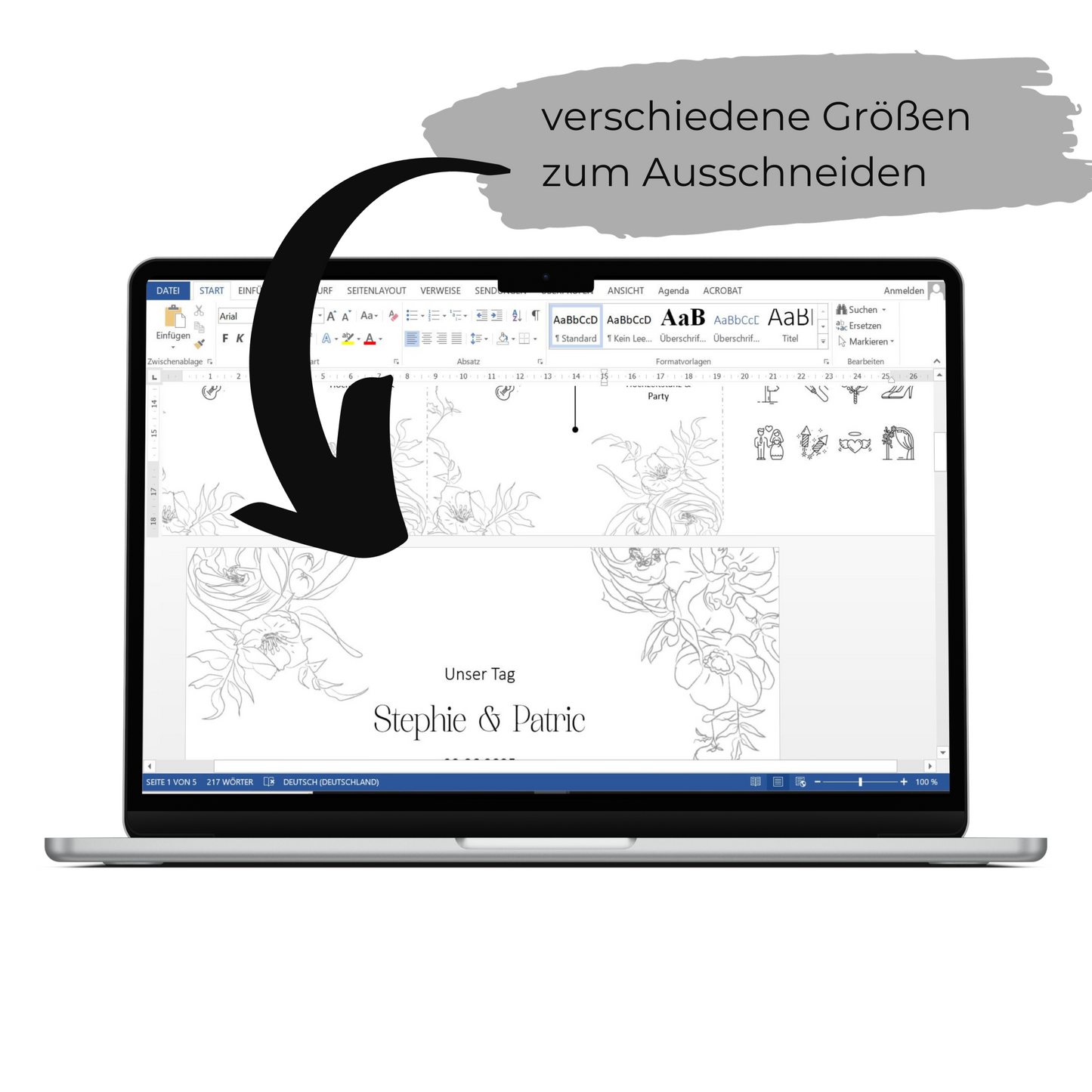 Personalisierbare Vorlage Tagesablauf Timeline LineArt