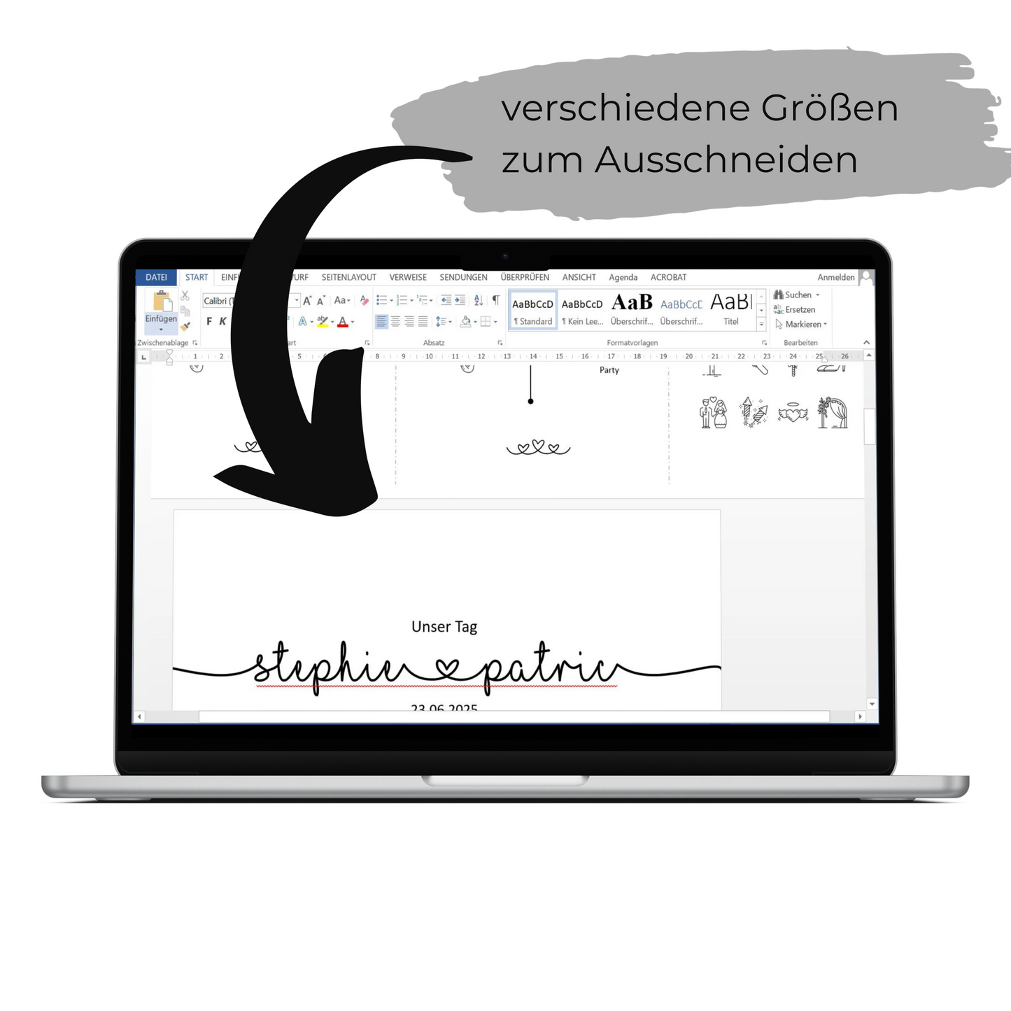 Personalisierbare Vorlage Tagesablauf Timeline Love
