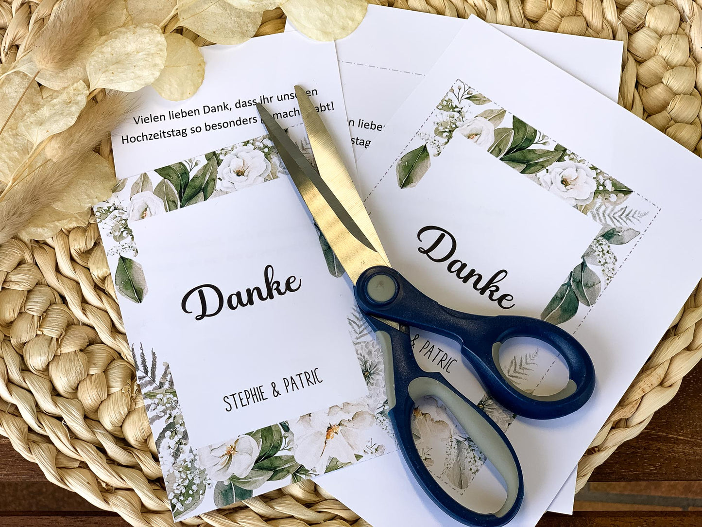 Dankeskarte Greenery | Vorlage
