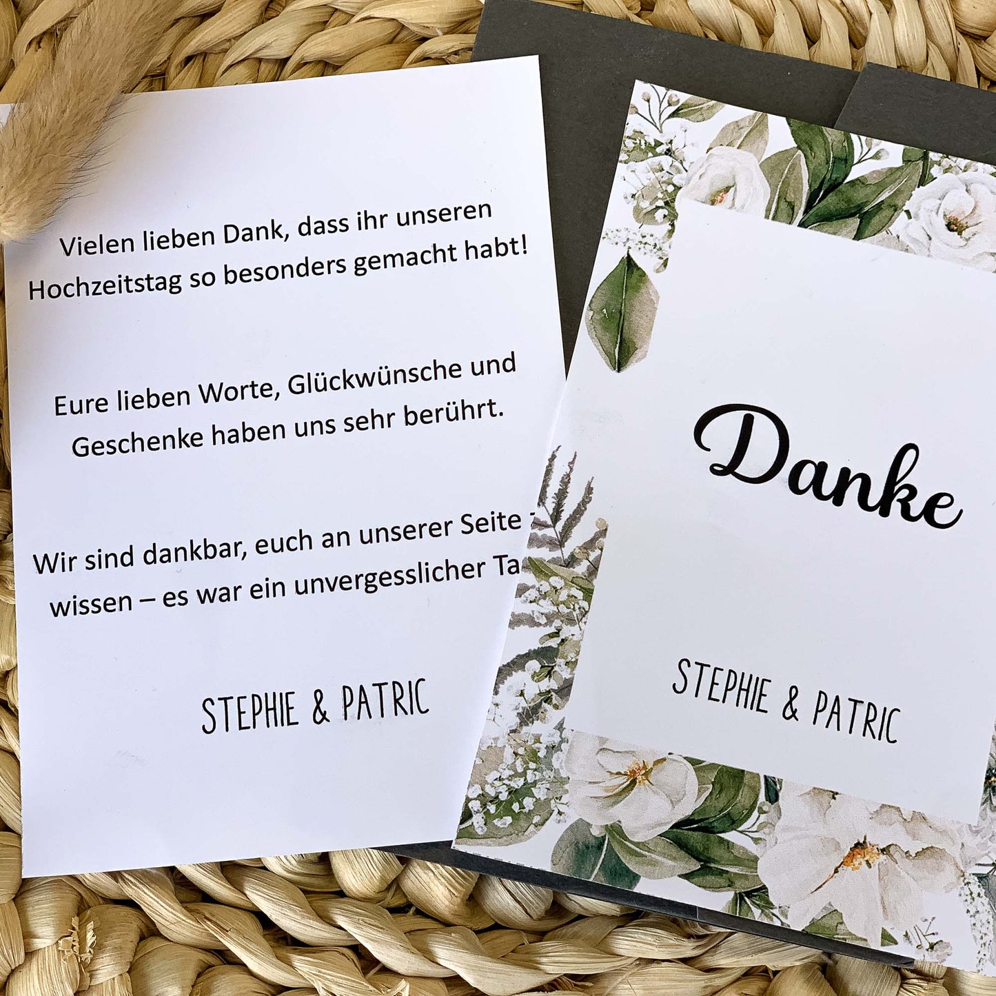 Dankeskarte Greenery | Vorlage