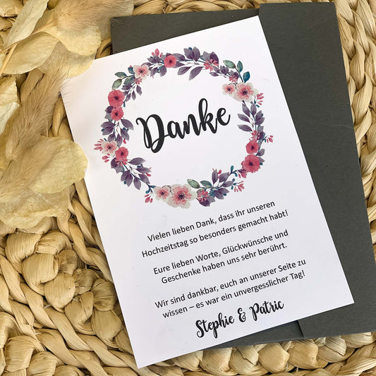 Dankeskarte Flowers | Vorlage