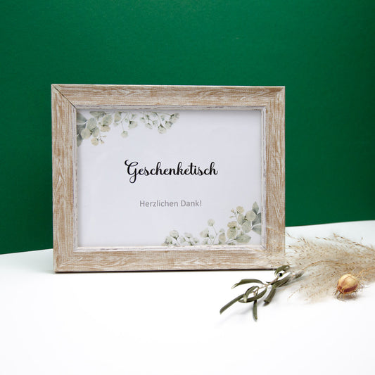 Personalisierbare Vorlage Hinweisschilder Greenery