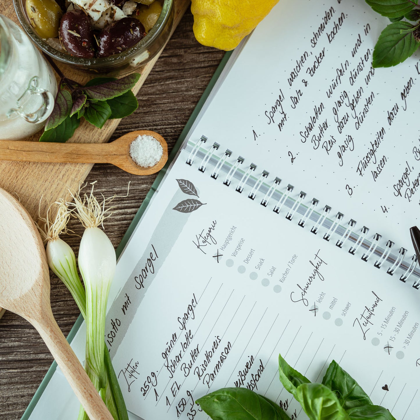 Rezeptbuch zum Selberschreiben - grün