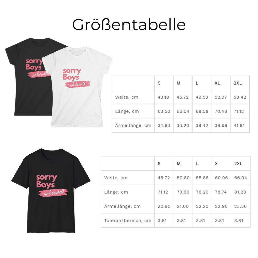 Bundle JGA Shirts Frauen - Sorry Boys