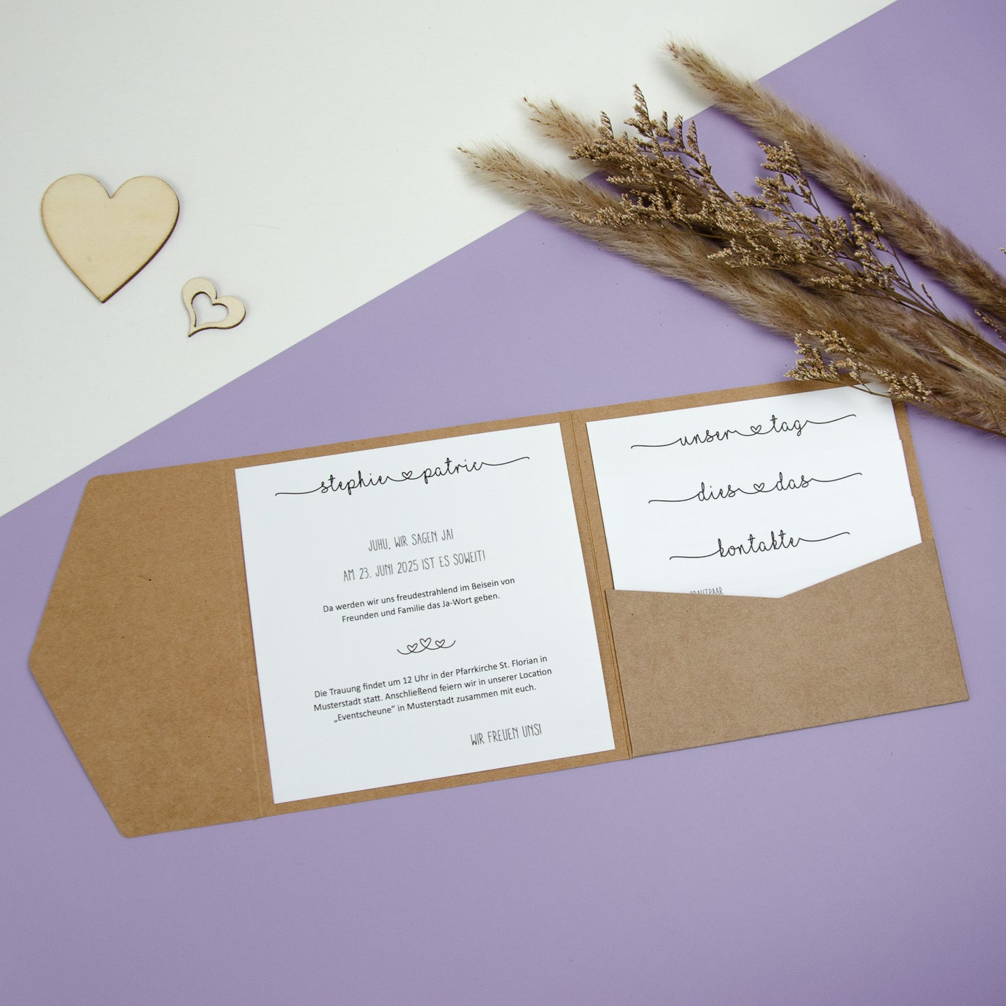 Personalisierbare Vorlage Pocketfolds Quadratisch Love