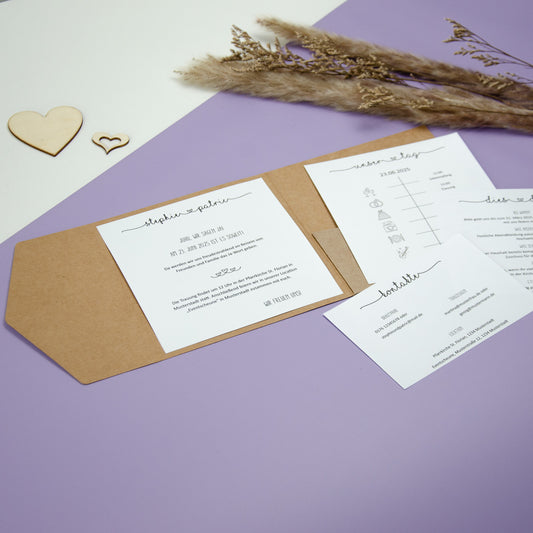 Personalisierbare Vorlage Pocketfolds Quadratisch Love