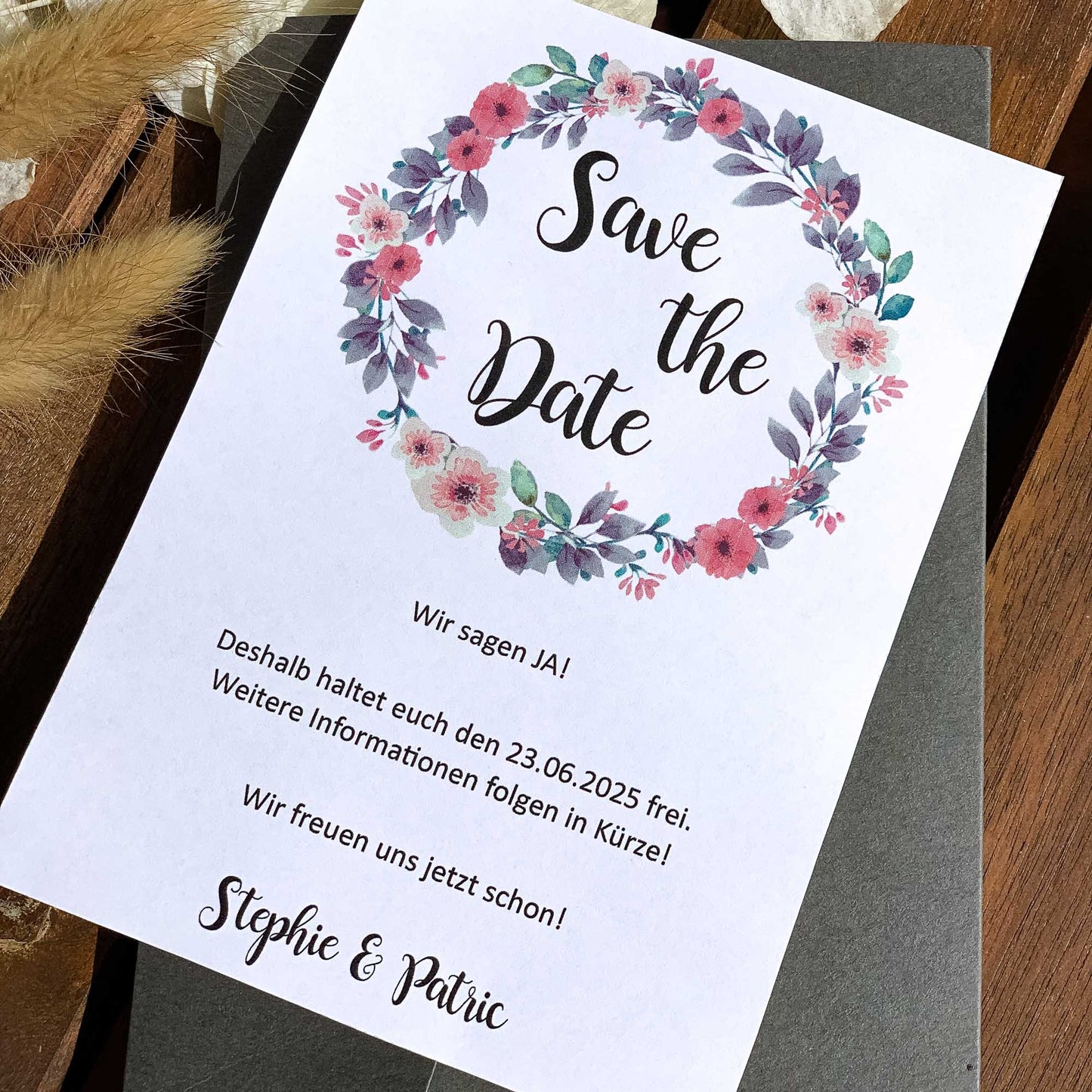 Save the Date Karte Flowers | Vorlage
