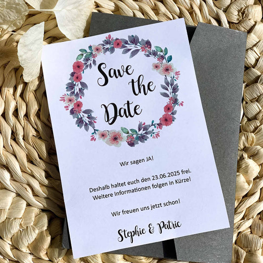 Save the Date Karte Flowers | Vorlage