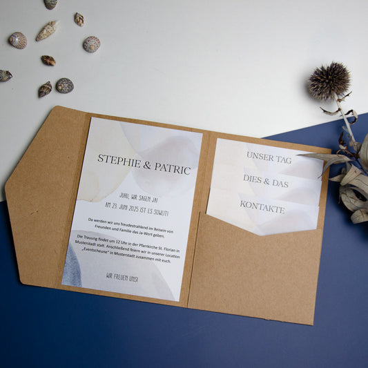 Personalisierbare Vorlage Pocketfolds B6 Watercolor