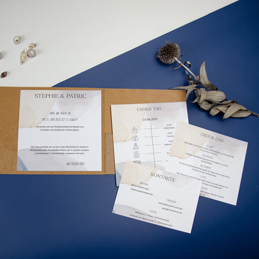 Personalisierbare Vorlage Pocketfolds Quadratisch Watercolor