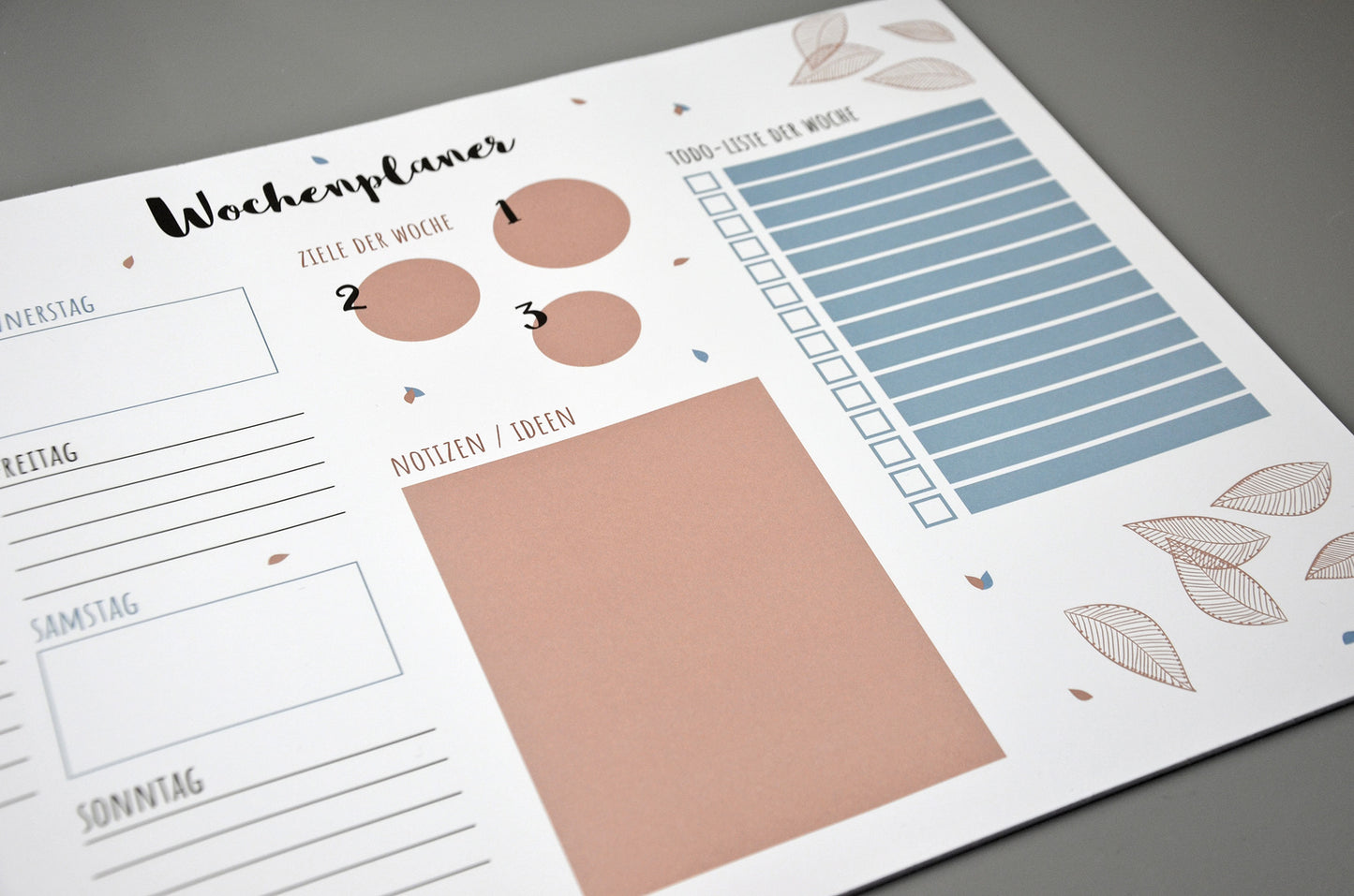 Wochenplaner Schreibunterlage DIN A3 Papier zum Abreißen ToDo-Liste (Blätter, A3)