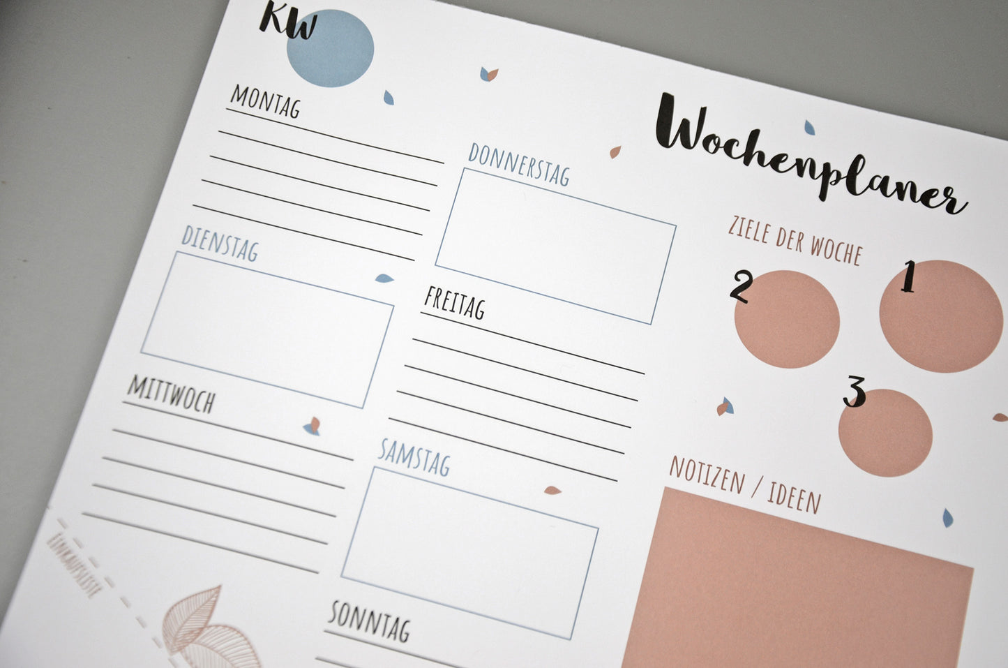 Wochenplaner Schreibunterlage DIN A3 Papier zum Abreißen ToDo-Liste (Blätter, A3)