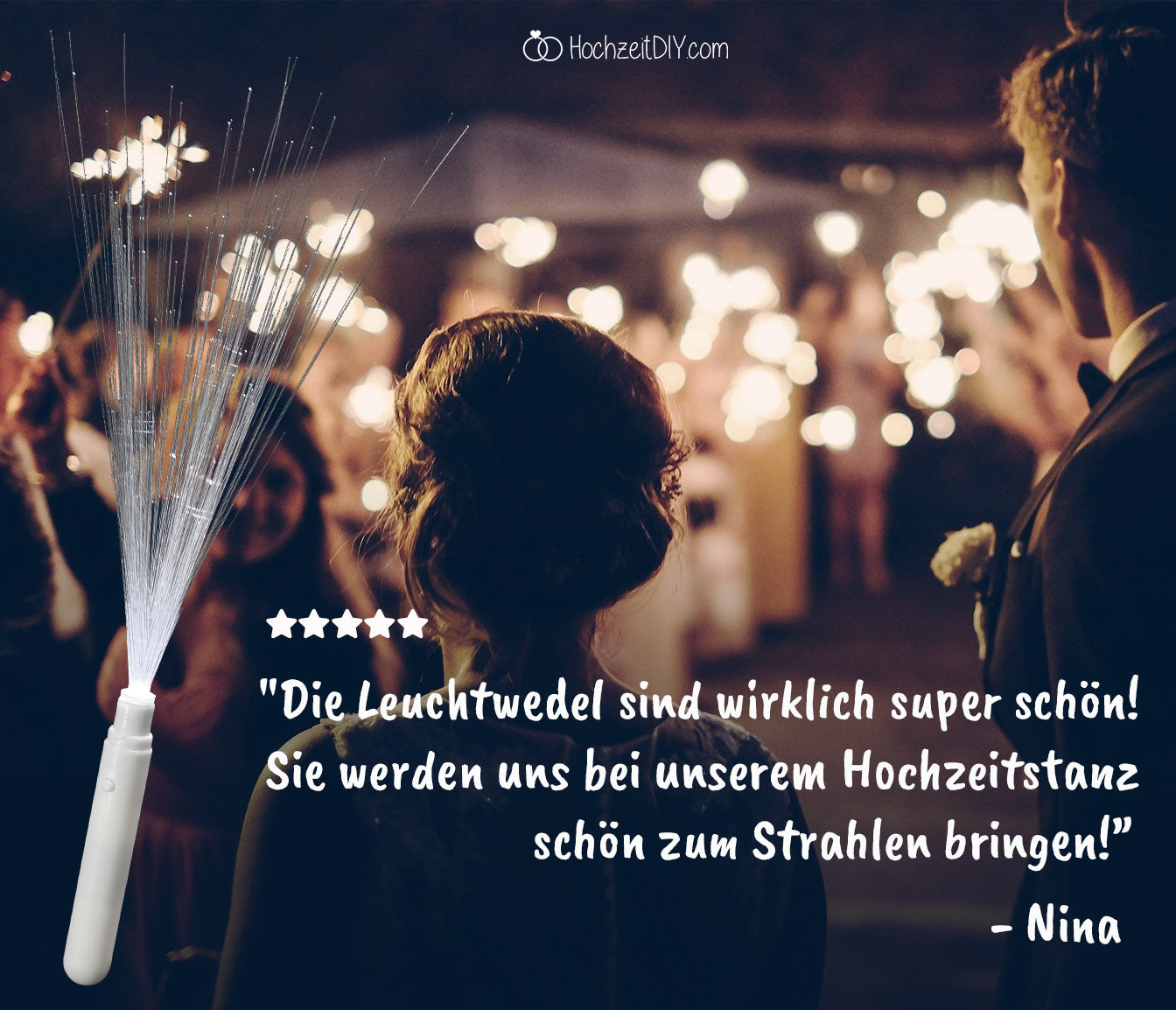 Leuchtwedel weiß 20 Stück