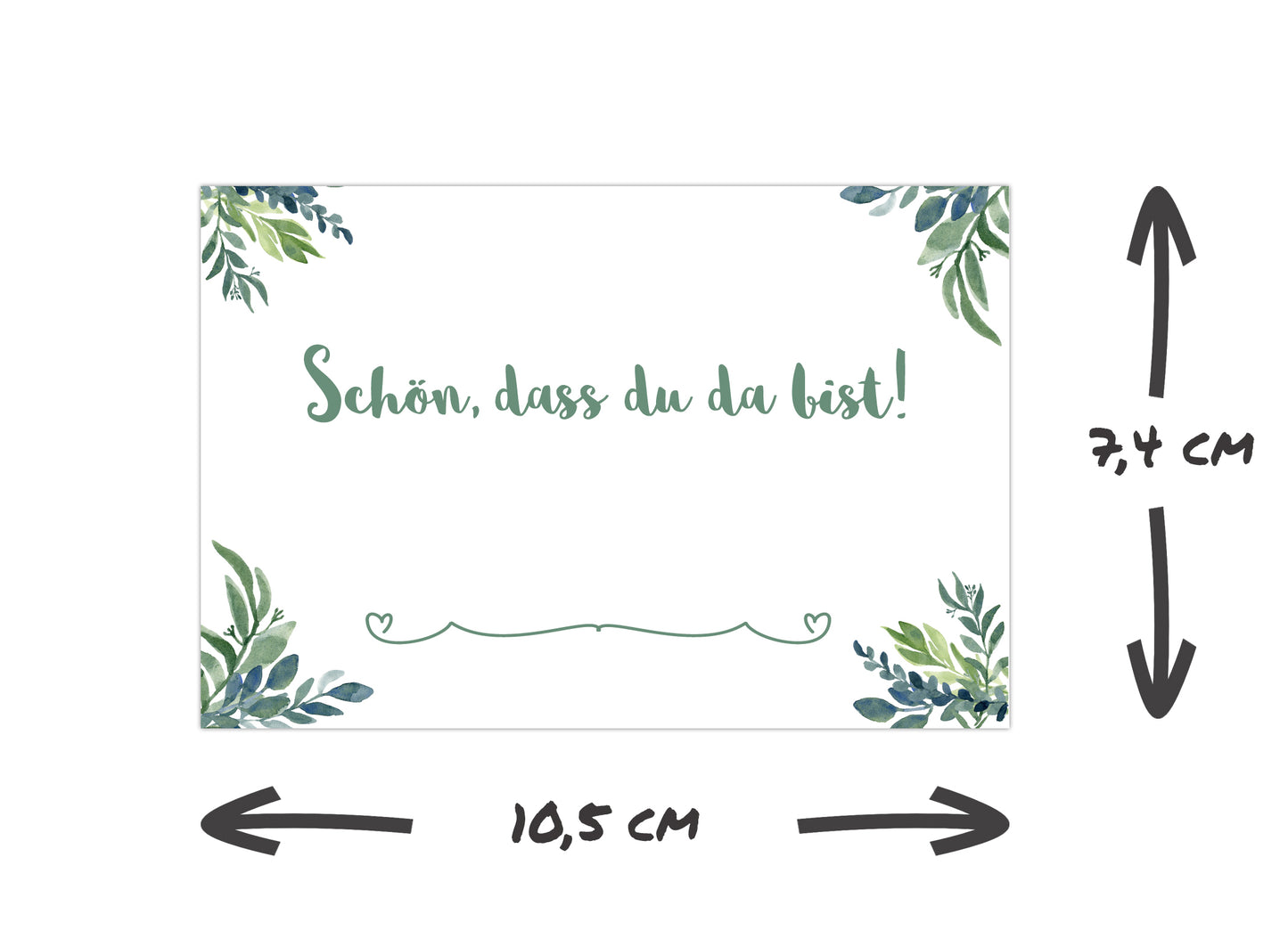 Tischkarten / Platzkarten in grün mit tollem Eukalyptusdesign