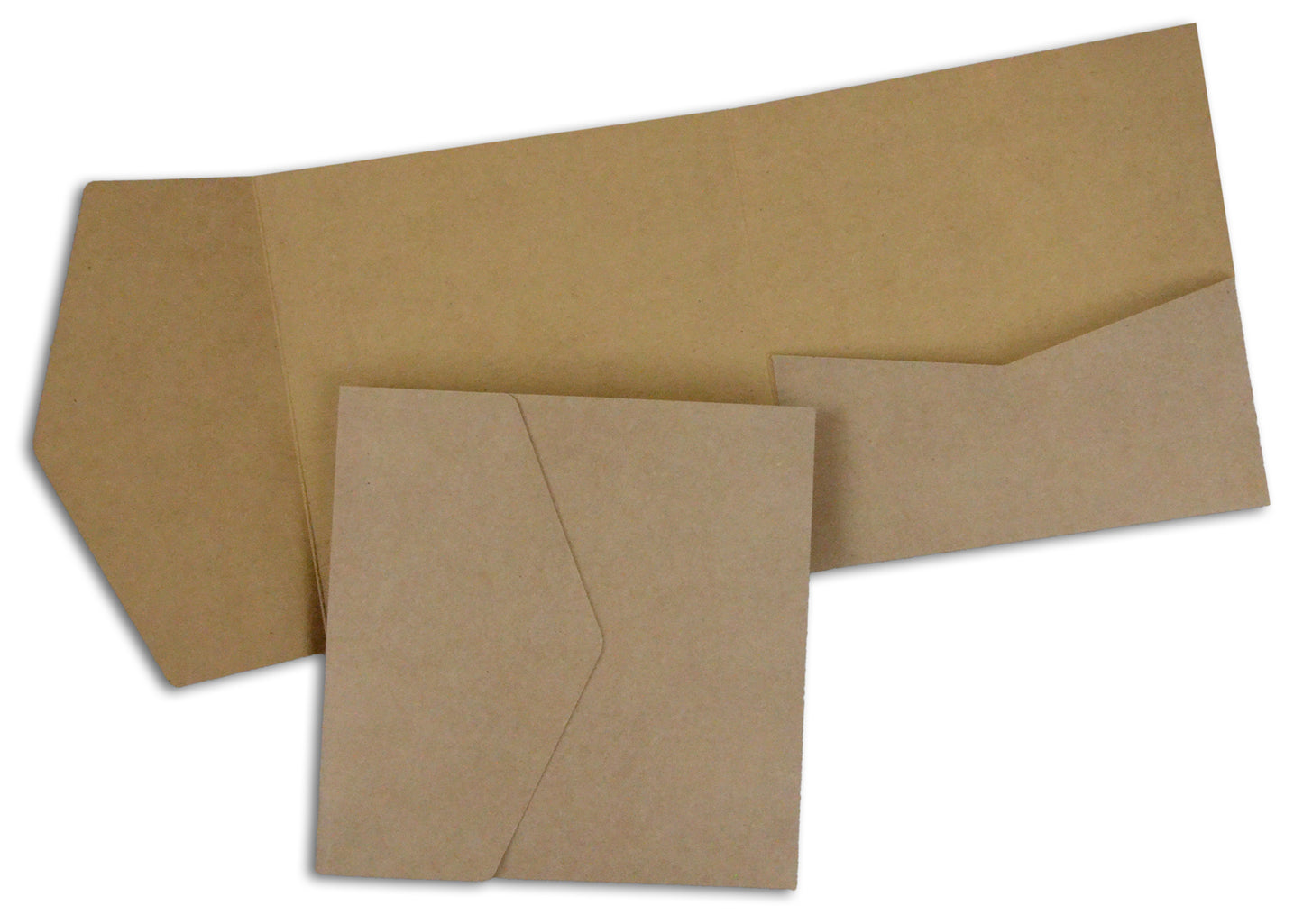 Pocketfold Set Kraftpapier Quadratisch mit passenden Umschlägen für deine Hochzeitseinladung!