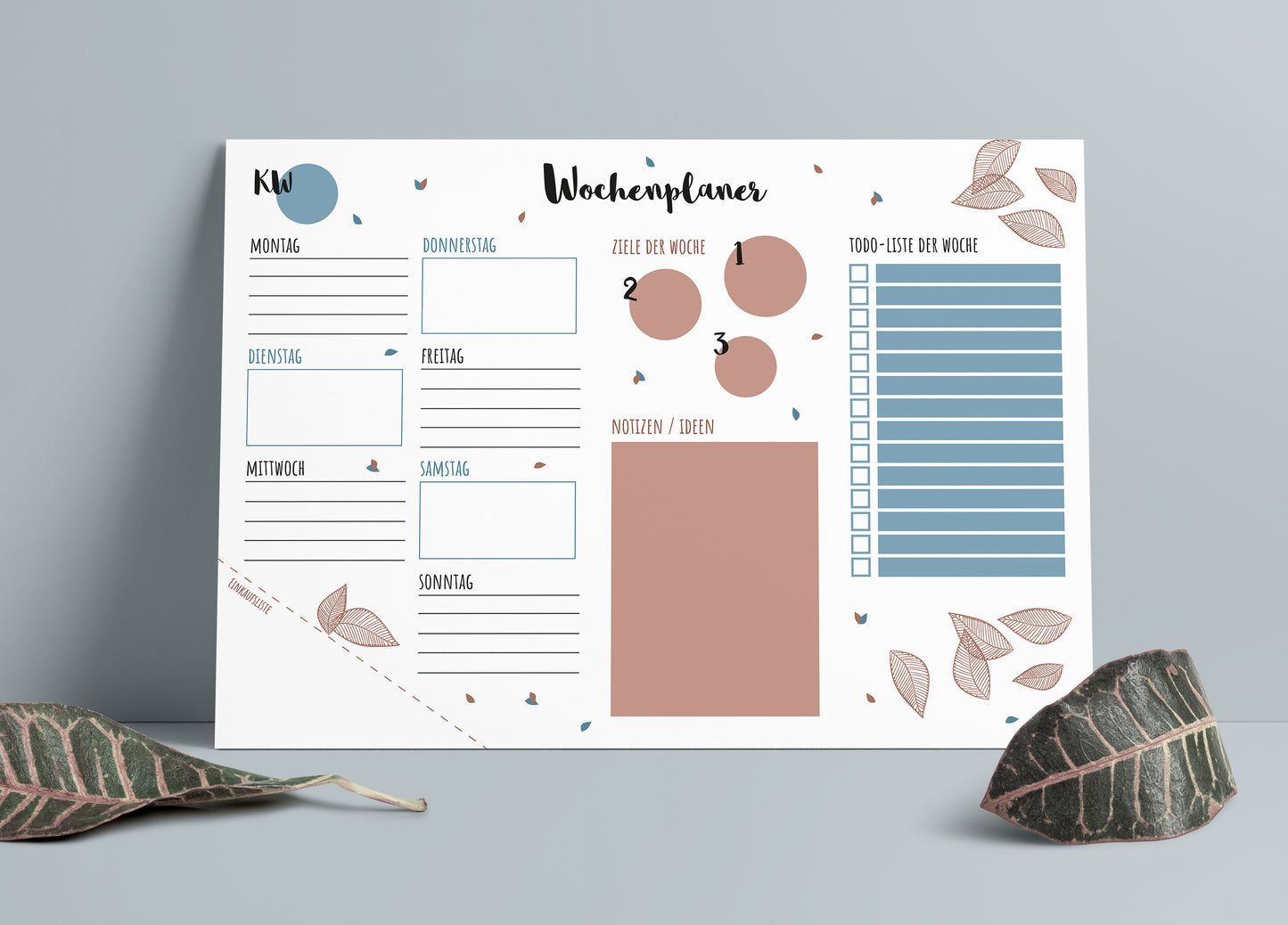 Wochenplaner Schreibunterlage DIN A3 Papier zum Abreißen ToDo-Liste (Blätter, A3)
