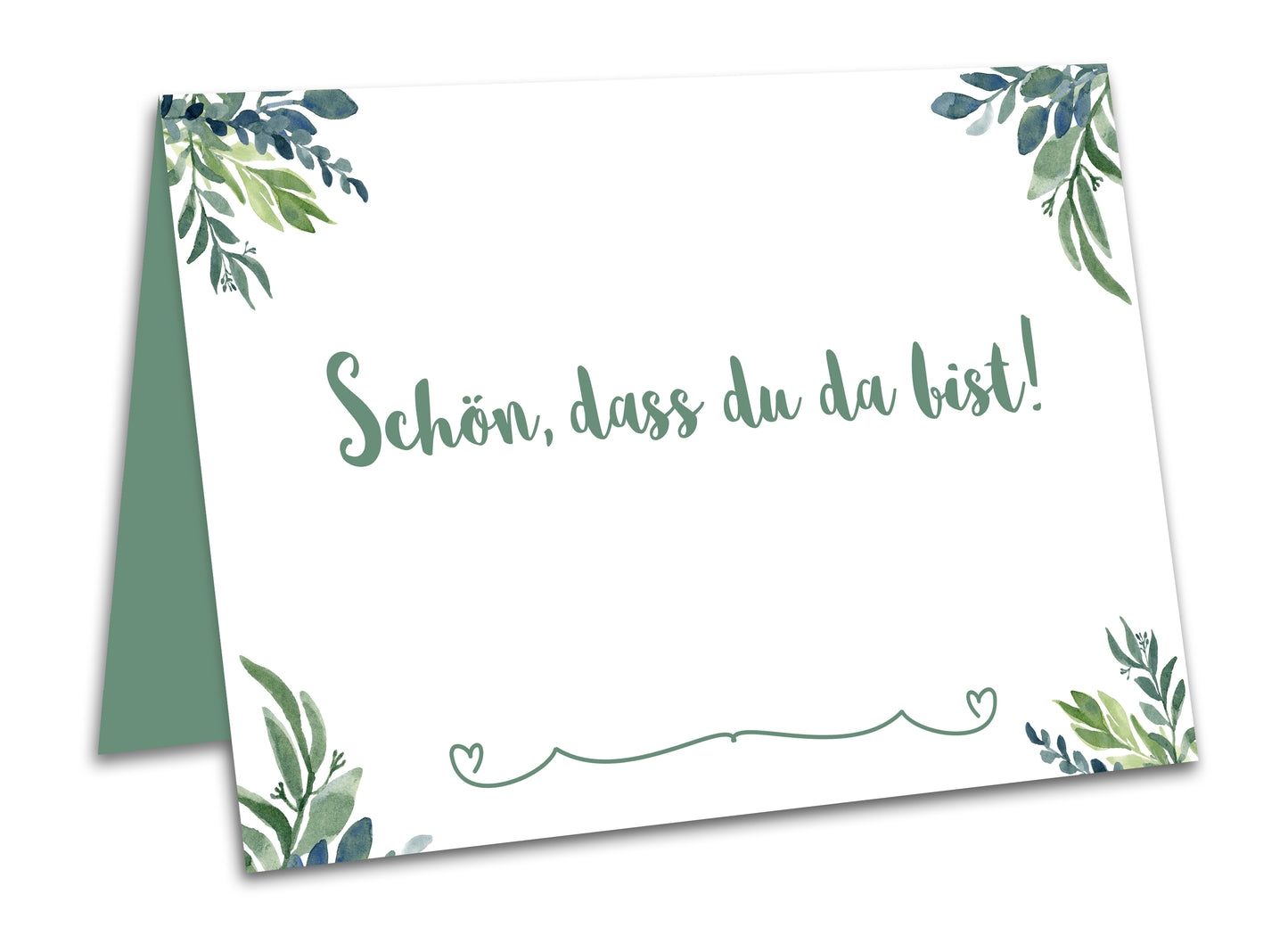 Tischkarten / Platzkarten in grün mit tollem Eukalyptusdesign