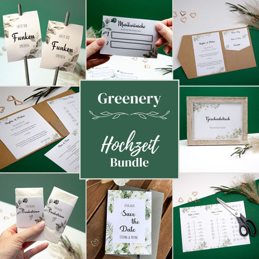 Hochzeits-Bundle Download Greenery