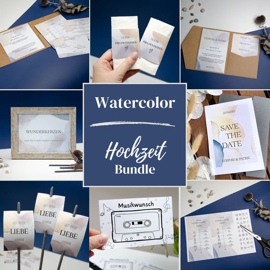 Hochzeits-Bundle Download Watercolor