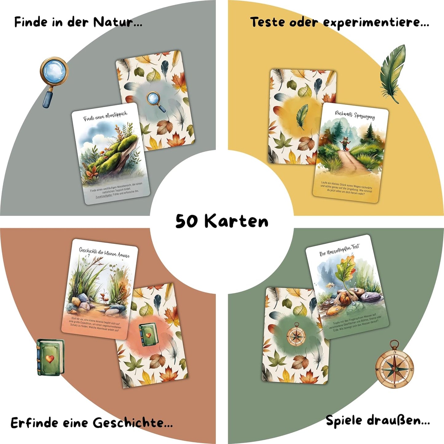 Abenteuerkarten für Kinder | 50 Entdeckerkarten für kleine Naturforscher