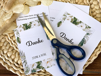Dankeskarte Greenery | Vorlage