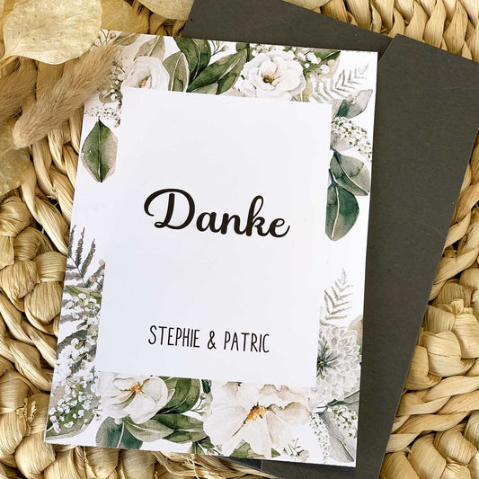 Dankeskarte Greenery | Vorlage