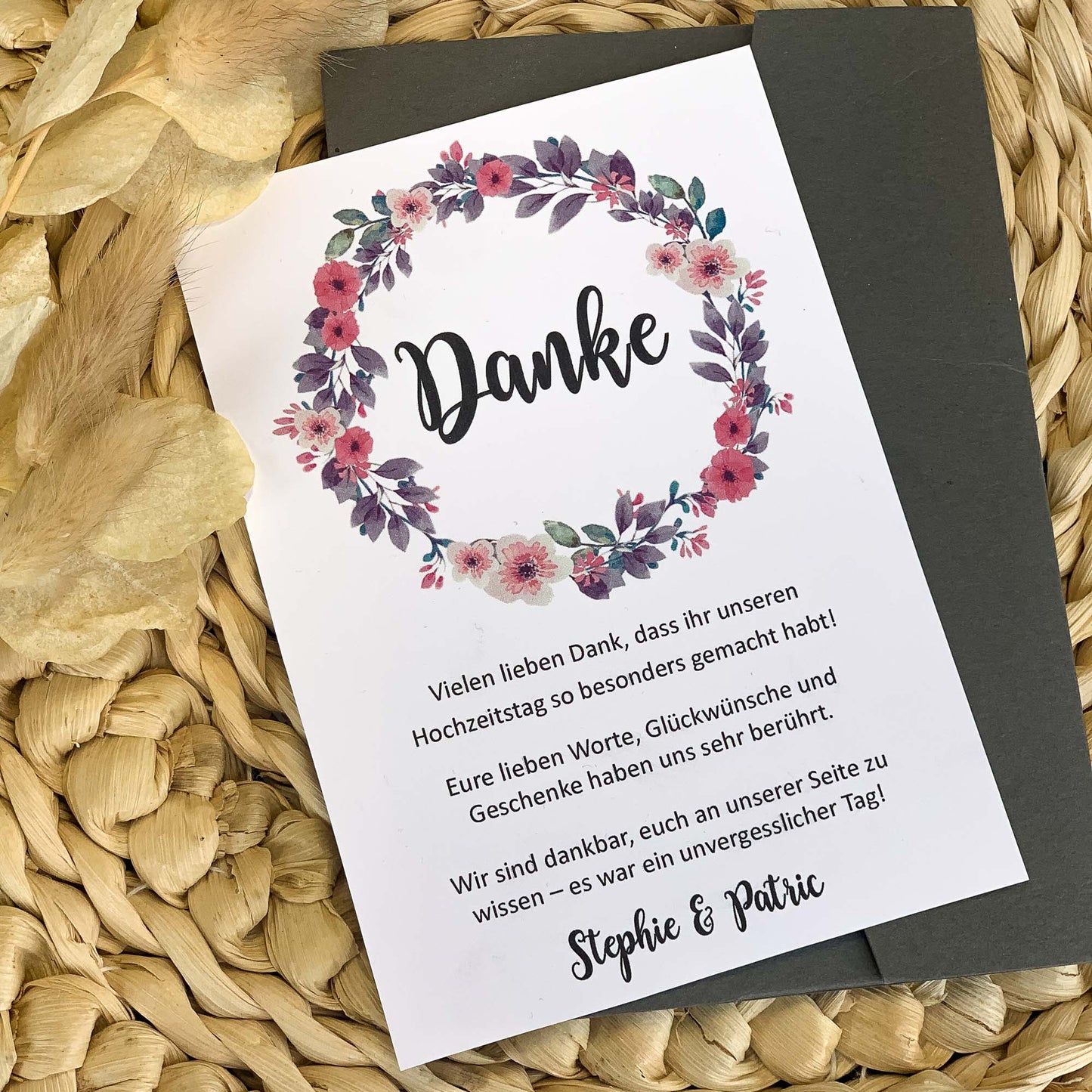 Dankeskarte Flowers | Vorlage