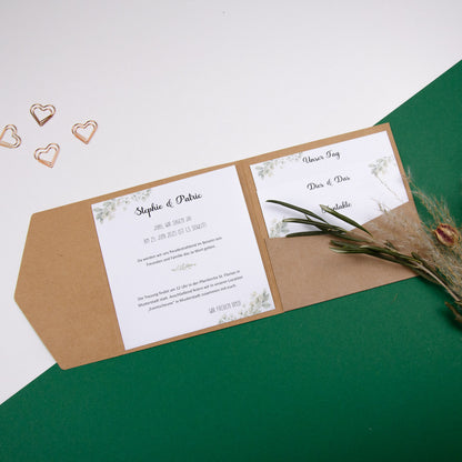 Personalisierbare Vorlage Pocketfolds Quadratisch Greenery