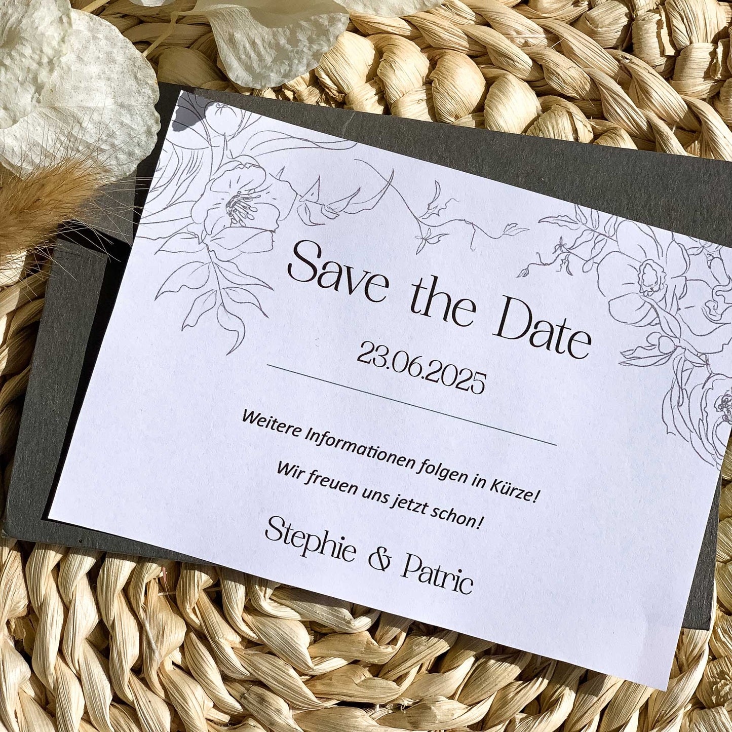 Save the Date Karte LineArt | Vorlage