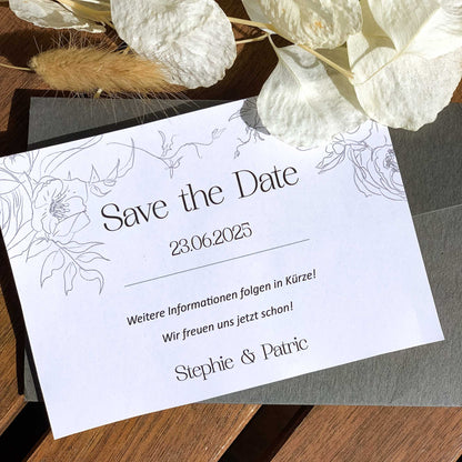 Save the Date Karte LineArt | Vorlage