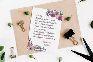 Briefpapier (60 Blatt, DINA4) Designpapier Aquarell-Vintage-Blumen Briefbögen (Blumen)