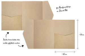 Pocketfold Set Kraftpapier B6 mit passenden Umschlägen für deine Hochzeitseinladung!